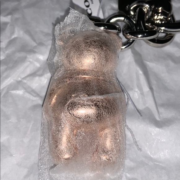 NWT Coach Rose Gold 3D Bear Keychain - Picture 8 of 9